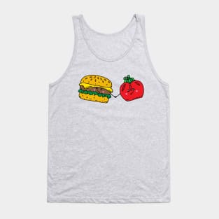 Burger and Ketchup Food Love Tank Top